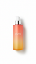 Glow Boost Moisturizer, Hero angle is straight-on or slight 3/4 for bottles (at eye-level), centered on seamless gradient...